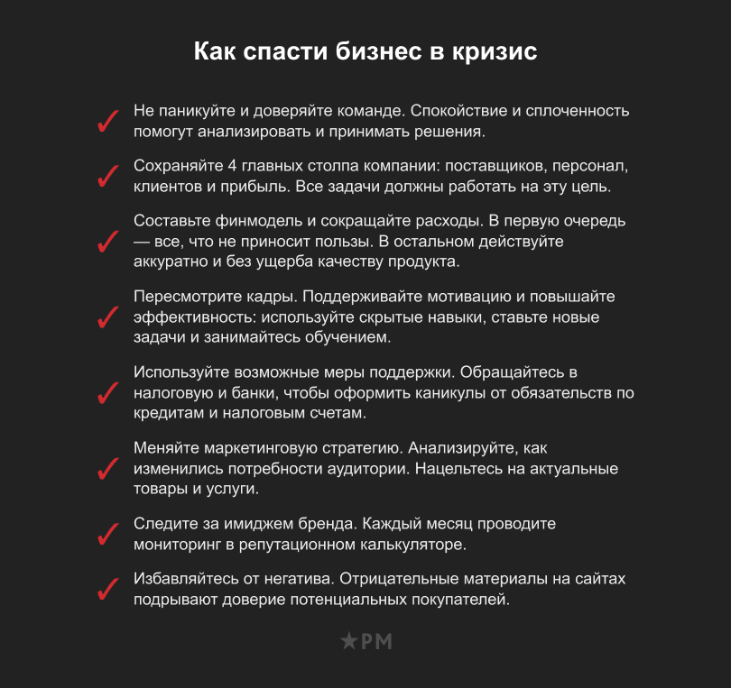 Как спасти бизнес в кризис